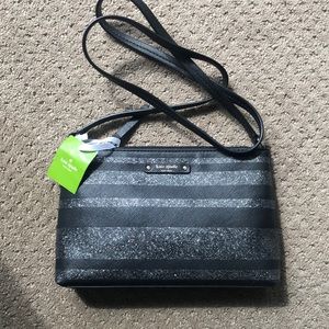 New Kate Spade Crossbody Black Silver Bag